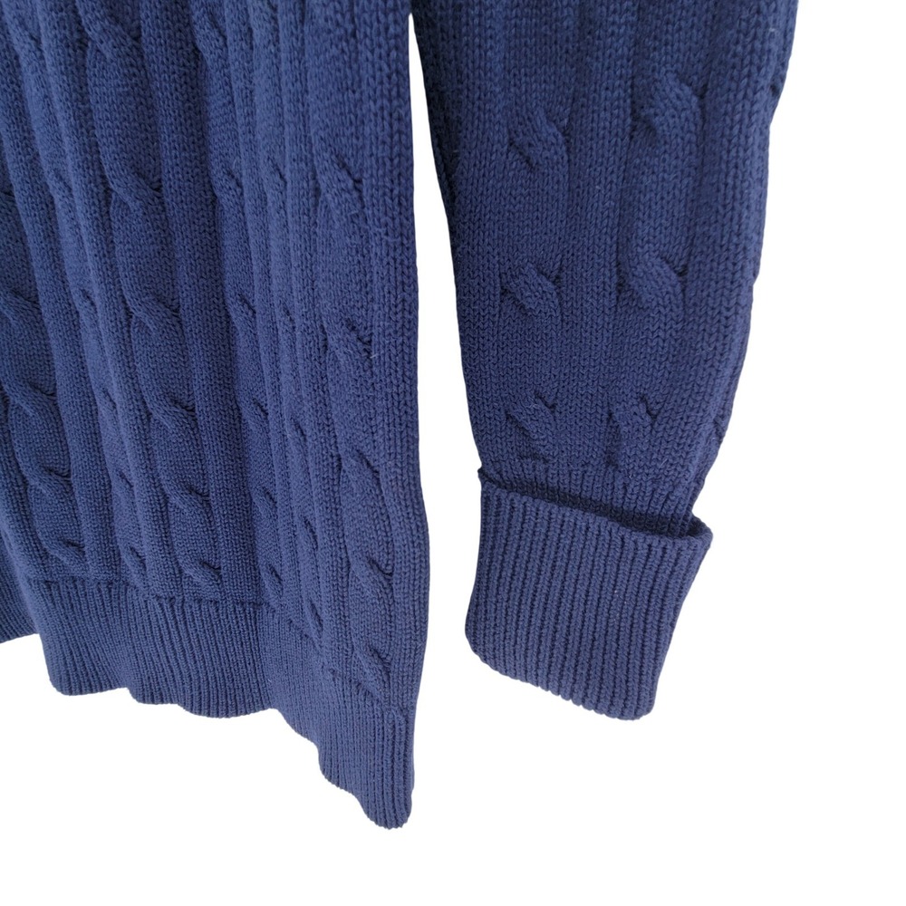 Ralph Lauren Sport Womens Navy Blue Cable Knit Turtleneck Cotton Sweater Dress S - Picture 6 of 10